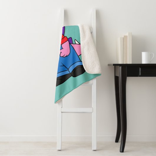 Couverture Sherpa Illustration D'Un Ouvrier De Construction De Stego (En situation)