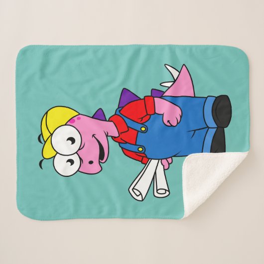 Couverture Sherpa Illustration D'Un Ouvrier De Construction De Stego (Devant (Horizontal))