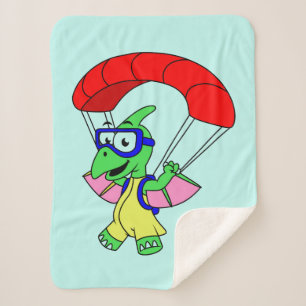 Couverture Sherpa Illustration D'Un Parachutage De Ptérodactyle.