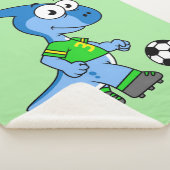 Couverture Sherpa Illustration D'Un Parasaurolophus Jouant Au Footba (3/4)