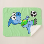 Couverture Sherpa Illustration D'Un Parasaurolophus Jouant Au Footba (Devant (Horizontal))