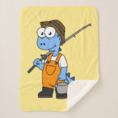 Couverture Sherpa Illustration D'Un Pêcheur D'Allosaurus. (Devant)