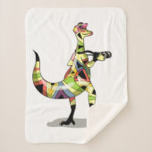 Couverture Sherpa Illustration D'Un Photographe Iguanodon. (Devant)