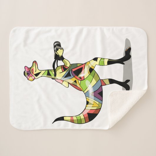 Couverture Sherpa Illustration D'Un Photographe Iguanodon. (Devant (Horizontal))