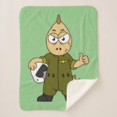 Couverture Sherpa Illustration D'Un Pilote À Jet Allosaurus. (Devant)