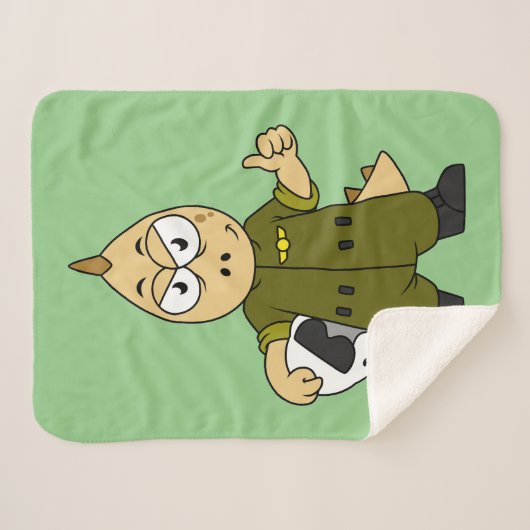 Couverture Sherpa Illustration D'Un Pilote À Jet Allosaurus. (Devant (Horizontal))