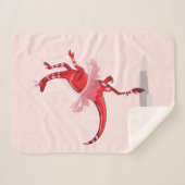 Couverture Sherpa Illustration D'Un Raptor Danseur Ballerina. (Devant (Horizontal))