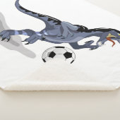 Couverture Sherpa Illustration D'Un Raptor Dinosaure Jouant Au Footb (3/4)