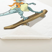Couverture Sherpa Illustration D'Un Raptor Skateboard. (3/4)