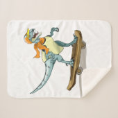 Couverture Sherpa Illustration D'Un Raptor Skateboard. (Devant (Horizontal))