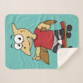 Couverture Sherpa Illustration D'Un Skateboard De Ptérosaure. (Devant (Horizontal))