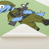 Couverture Sherpa Illustration D'Un Soldat De Stegosaurus. (3/4)