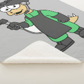 Couverture Sherpa Illustration D'Un Soudeur De Stegosaurus. (3/4)