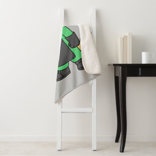 Couverture Sherpa Illustration D'Un Soudeur De Stegosaurus. (En situation)