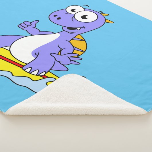 Couverture Sherpa Illustration D'Un Spinosaure De Surf. (3/4)