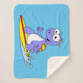 Couverture Sherpa Illustration D'Un Spinosaure De Surf. (Devant)