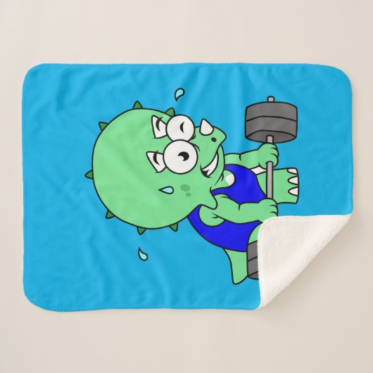 Couverture Sherpa Illustration D'Un Tricératops Poids De Levage. (Devant (Horizontal))