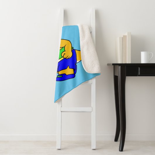 Couverture Sherpa Illustration D'Un Tricératops Runner. (En situation)