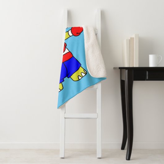 Couverture Sherpa Illustration D'Une Boxe De Spinosaurus. (En situation)