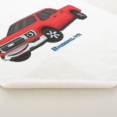 Couverture Sherpa Illustration d'une camionnette rouge mou (3/4)