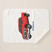 Couverture Sherpa Illustration d'une camionnette rouge mou (Devant (Horizontal))