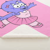 Couverture Sherpa Illustration D'Une Danse De Ballet Triceratops. (3/4)