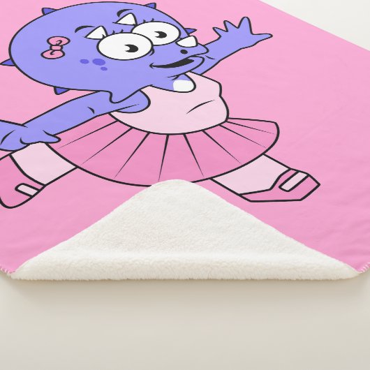 Couverture Sherpa Illustration D'Une Danse De Ballet Triceratops. (3/4)