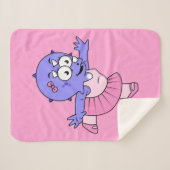 Couverture Sherpa Illustration D'Une Danse De Ballet Triceratops. (Devant (Horizontal))