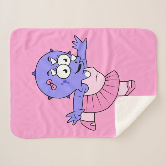 Couverture Sherpa Illustration D'Une Danse De Ballet Triceratops. (Devant (Horizontal))