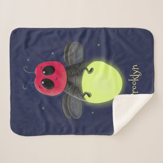 Couverture Sherpa Illustration d'une luciole à éclair mignon (Devant (Horizontal))