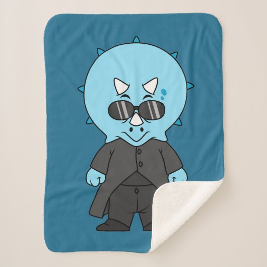 Couverture Sherpa Illustration D'Une Matrice Tricératops. (Devant)