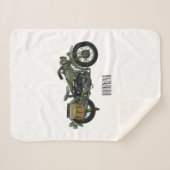 Couverture Sherpa Illustration d'une moto de croiseur militaire (Devant (Horizontal))