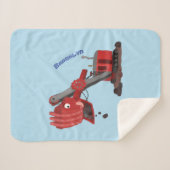 Couverture Sherpa Illustration d'une pelle à vapeur rouge mou (Devant (Horizontal))