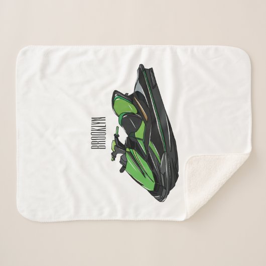 Couverture Sherpa Illustration Jet ski (Devant (Horizontal))