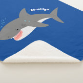 Couverture Sherpa Illustration joyeuse du grand requin blanc (3/4)