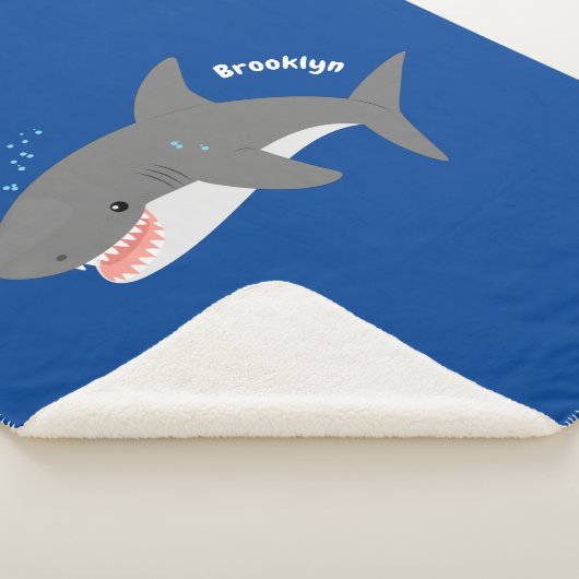 Couverture Sherpa Illustration joyeuse du grand requin blanc (3/4)