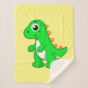 Couverture Sherpa Illustration Mignonne Du Tyrannosaurus Rex.