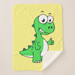 Couverture Sherpa Illustration Mignonne Du Tyrannosaurus Rex. 2