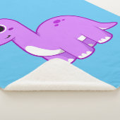 Couverture Sherpa Illustration Mignonne D'Un Brontosaurus Dinosaure. (3/4)