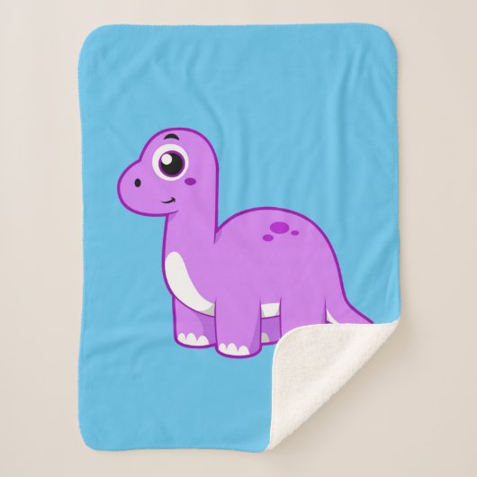 Couverture Sherpa Illustration Mignonne D'Un Brontosaurus Dinosaure. (Devant)