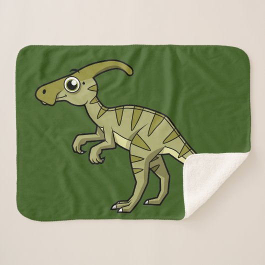 Couverture Sherpa Illustration Mignonne D'Un Parasaurolophus Dinosau (Devant (Horizontal))