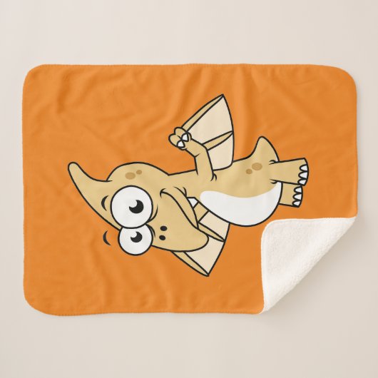 Couverture Sherpa Illustration Mignonne D'Un Pterodactyl. 2 (Devant (Horizontal))