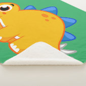 Couverture Sherpa Illustration Mignonne D'Un Stegosaurus. (3/4)