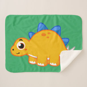 Couverture Sherpa Illustration Mignonne D'Un Stegosaurus.