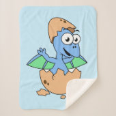 Couverture Sherpa Illustration Mignonne D'Une Éclosion De Ptérodacty (Devant)