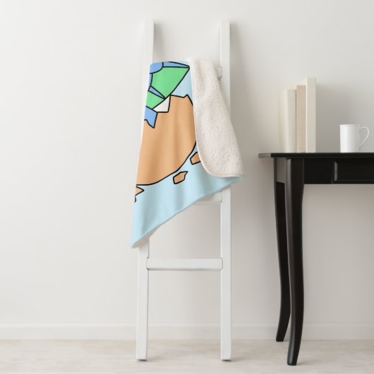 Couverture Sherpa Illustration Mignonne D'Une Éclosion De Ptérodacty (En situation)