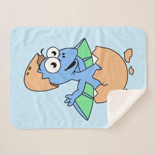 Couverture Sherpa Illustration Mignonne D'Une Éclosion De Ptérodacty (Devant (Horizontal))