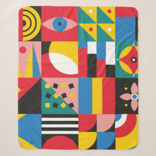 Couverture Sherpa Illustration néo-géométrique. Formes géométri