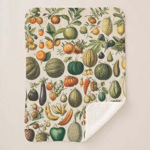 Couverture Sherpa Illustration scientifique végétale des fruits