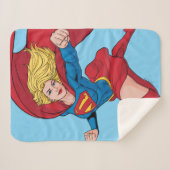 Couverture Sherpa Illustration Supergirl volant vers le haut (Devant (Horizontal))